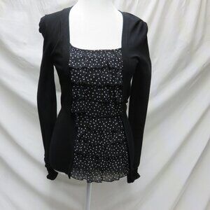 Women’s Long Sleeve Sweater with Tiered Ruffle Inset